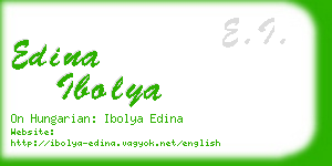 edina ibolya business card